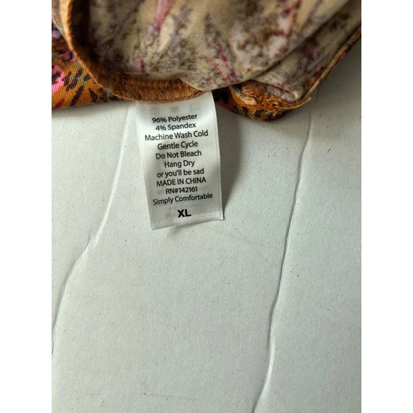 LuLaRoe Women’s Julia Dress, Leaf Floral Print Short Sleeves Rust Brown XL - Picture 4 of 6